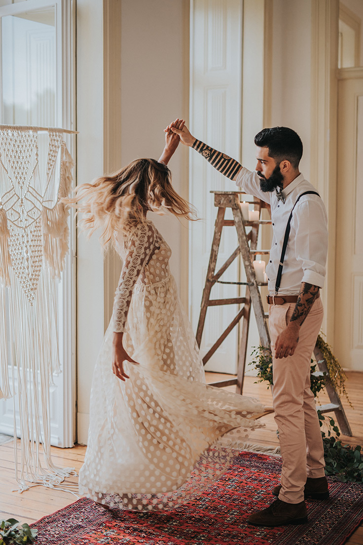 Coachella Inspired Engagement Session with Tropical Boho Details