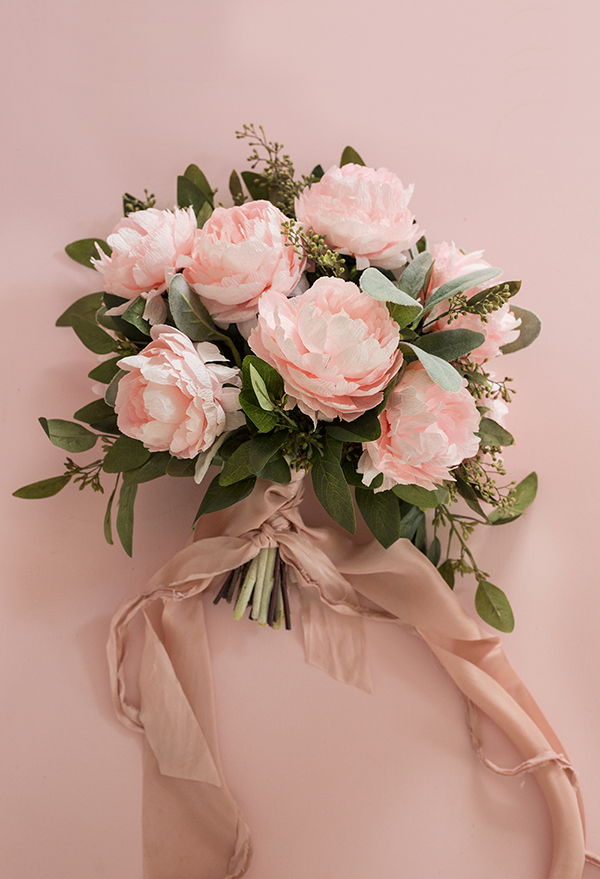 Pink Paper Peony Bouquet