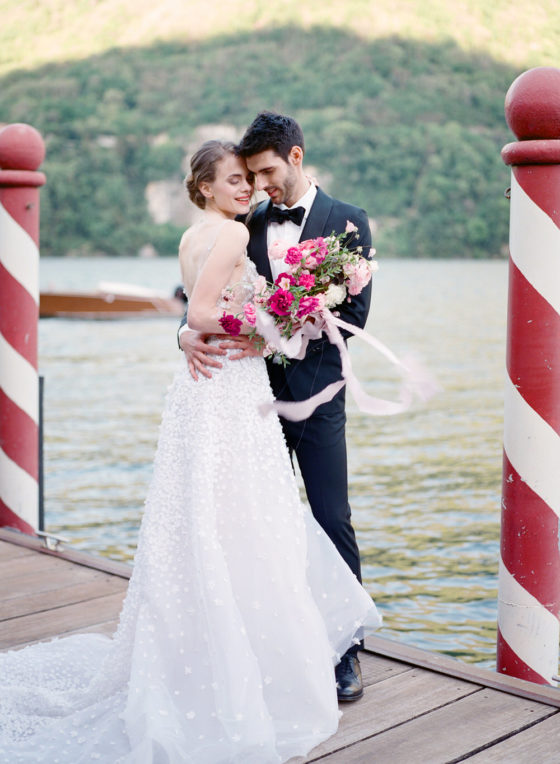 Al Fresco Wedding Bursting with Pink Hues on Italy’s Lake Como