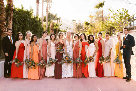 Palm Springs Wedding Dripping with Vibrant Marigolds