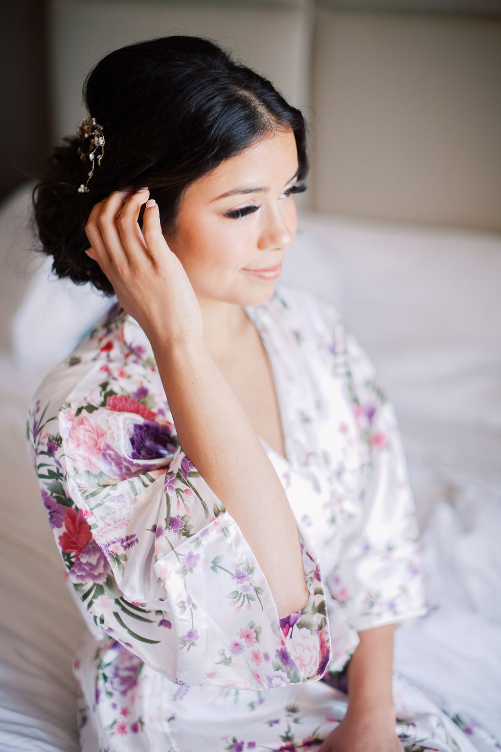 bridal portrait in getting ready robe