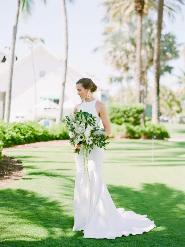 Tropical Chic Florida Wedding with a Massive Palm Leaf Bouquet ⋆ Ruffled