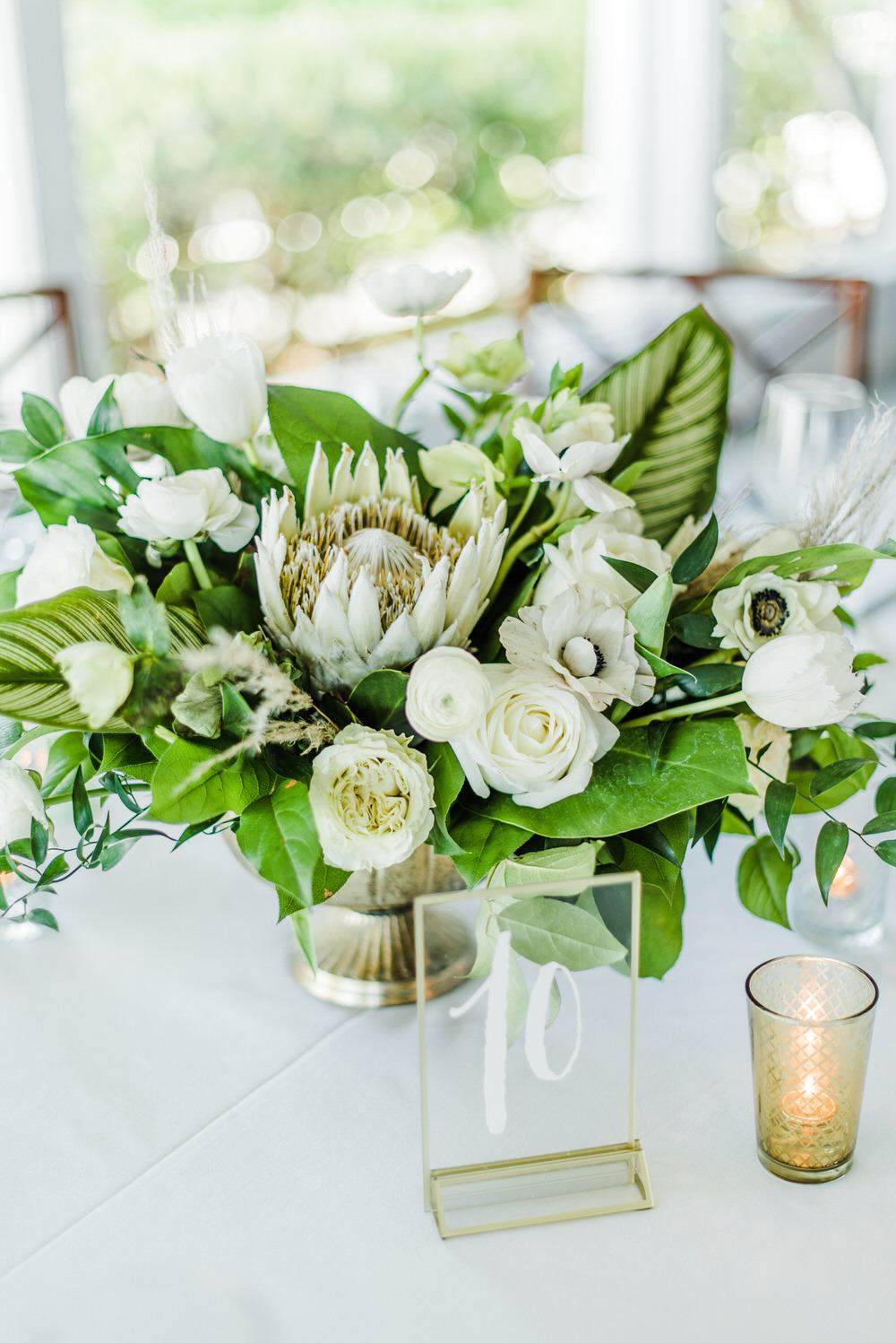large textured floral centerpiece