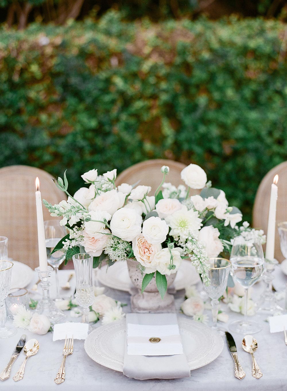 lush english garden wedding centerpiece