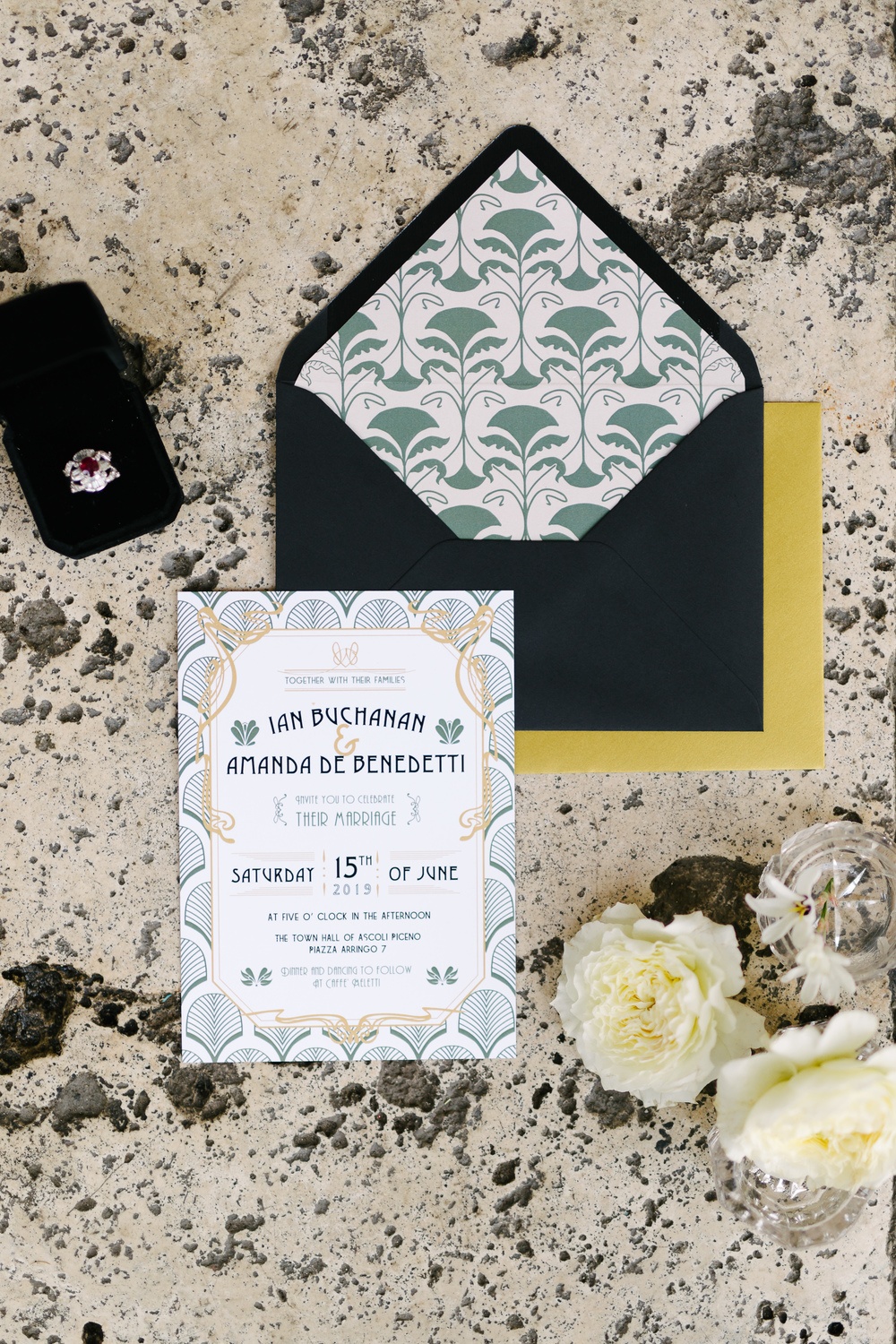 Art Deco Wedding Inspiration In A Renowned Italian Cafe Ruffled