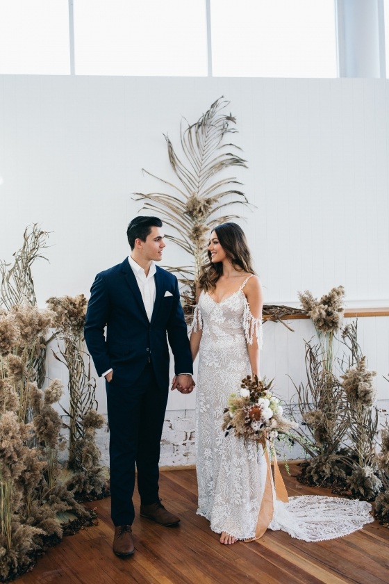 Autumn Australia Wedding Inspiration with Dried Palms & Pears