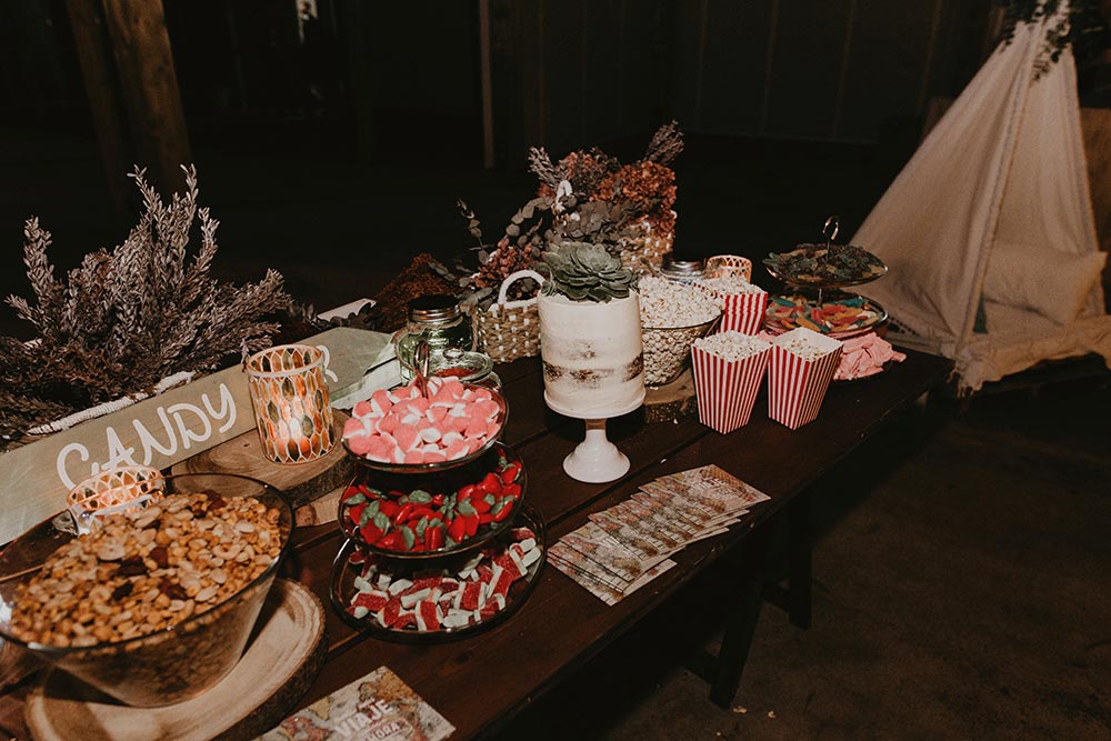 wedding dessert display