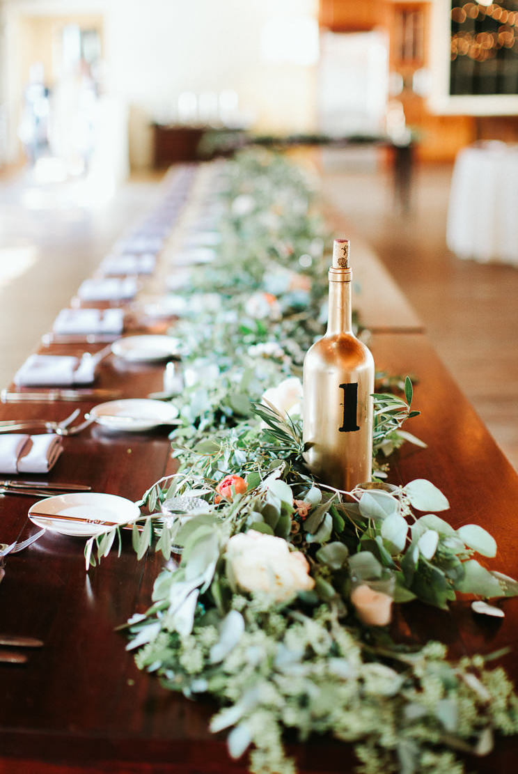  gold wine bottle table number