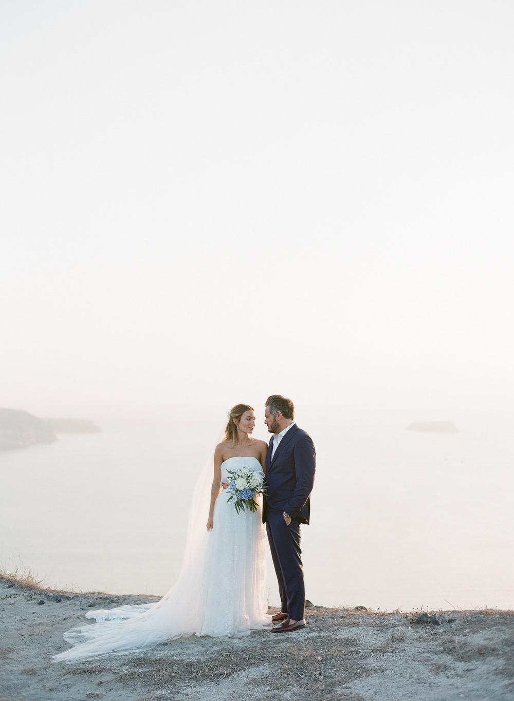 Cliffside Blue and White Wedding in Picturesque Santorini ⋆ Ruffled