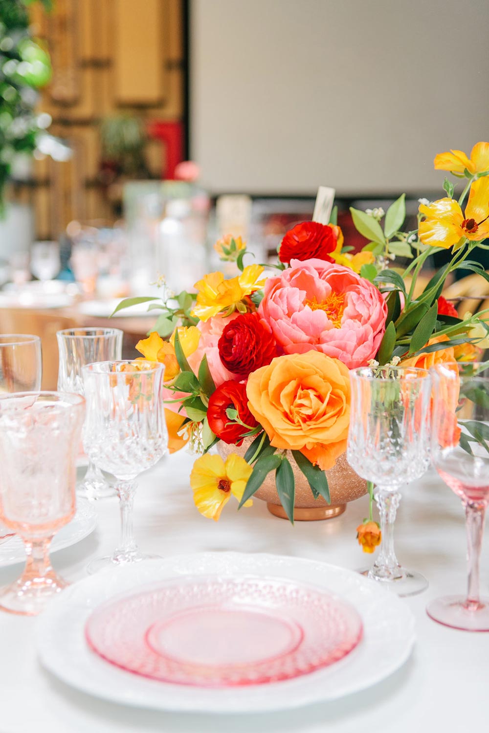 colorful wedding centerpieces
