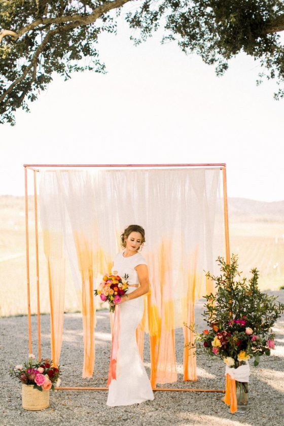 Contemporary Vineyard Wedding Inspiration With Colorful Sherbert Hues