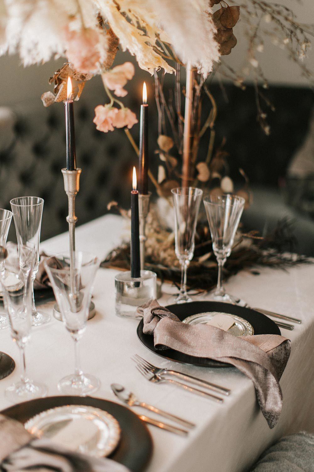 Cozy Same Sex Wedding Inspiration with a Glamorous Twist on Neutrals ⋆  Ruffled