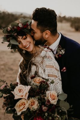 Desert Elopement Inspiration with a Bell Sleeve Wedding 