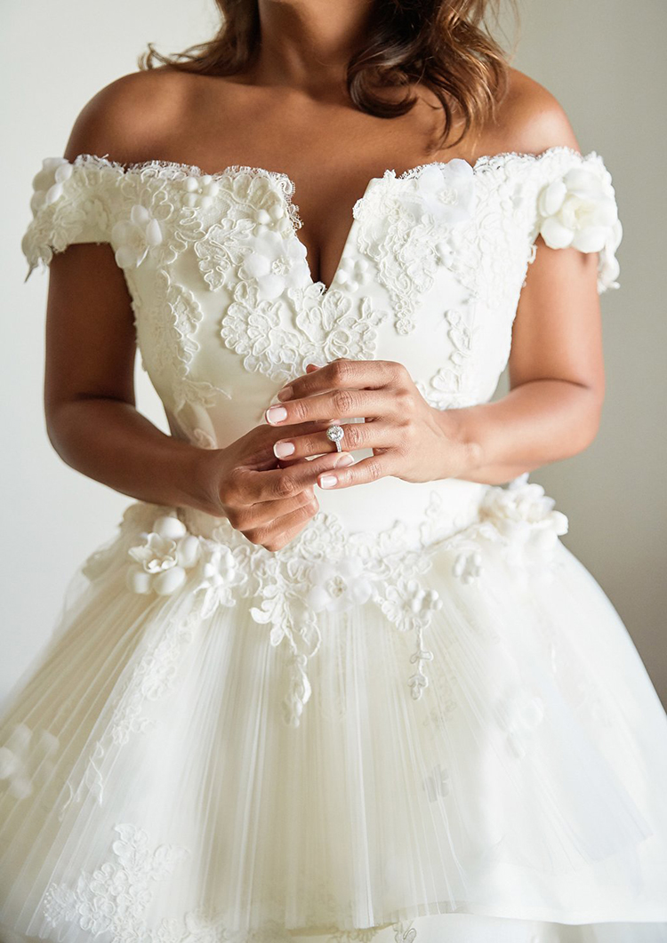 unique lace wedding dresses - photo by Sotiris Tsakanikas https://ruffledblog.com/destination-wedding-in-mykonos-with-endless-hanging-lanterns