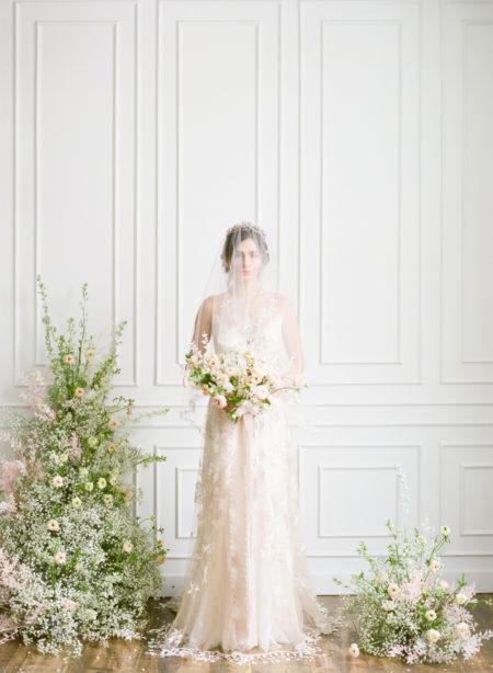 Ethereal Bridal Shoot Inspired by the Clouds with Claire Pettibone Lace ...