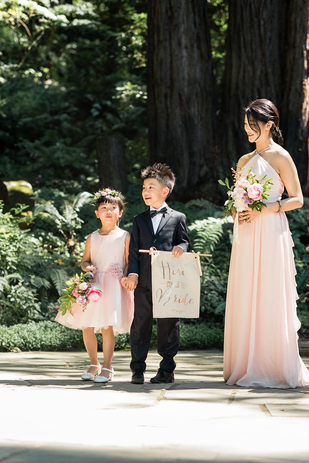 black tie wedding flower girl and ring bearer