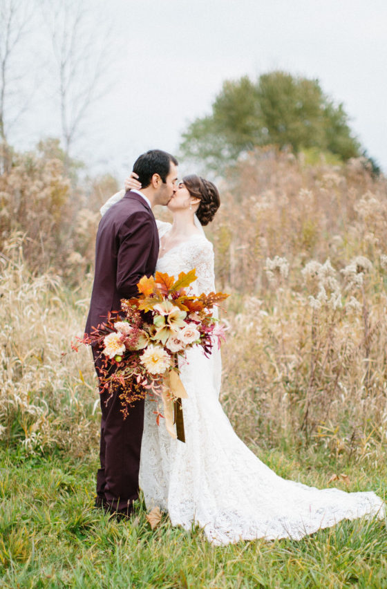 Vibrant Wisconsin Fall Wedding in Teal and Earth Tones
