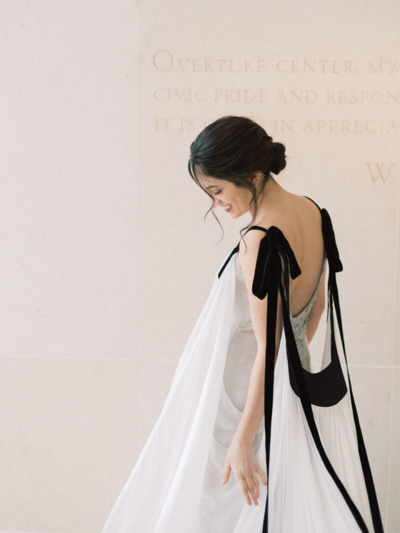 Fine Art Black & White Wedding Inspiration with a Flowy Gown