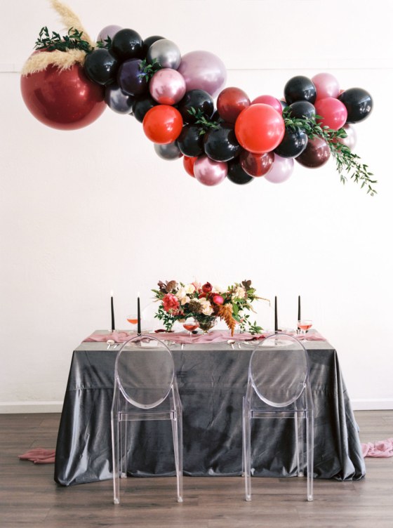 Holiday Party Inspired Wedding with Balloons and Tassels