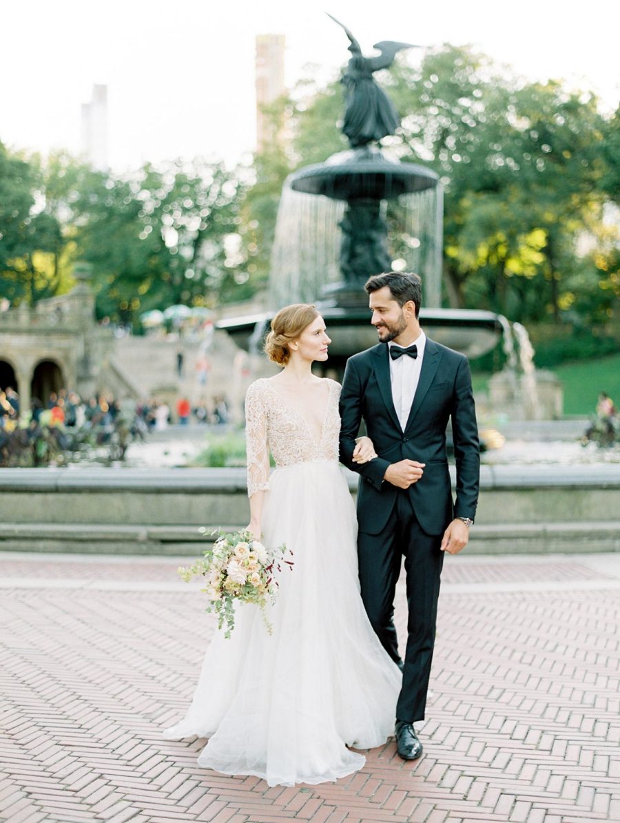 Idyllic Central Park Elopement With A Willowy Gown And Rowboat 