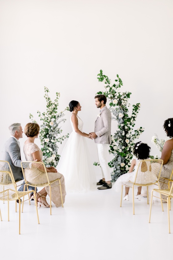 Intimate Monochromatic Wedding Inspiration with Modern Details