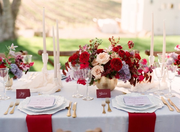 Lilac and Burgundy Vineyard Wedding with Feathery Tulle Gown ⋆ Ruffled