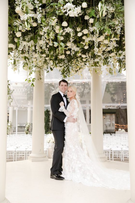 New Orleans Gazebo Wedding with a White Flower Canopy