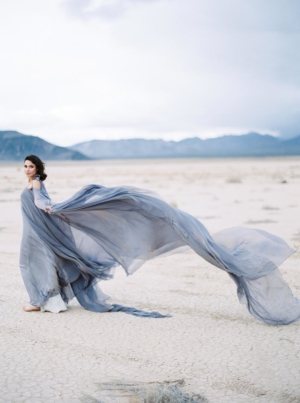 Desert Oasis Wedding Inspiration with a Blue Iridescent Gown ⋆ Ruffled