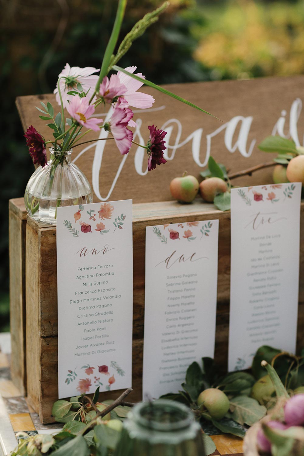 farm fresh wedding seat chart