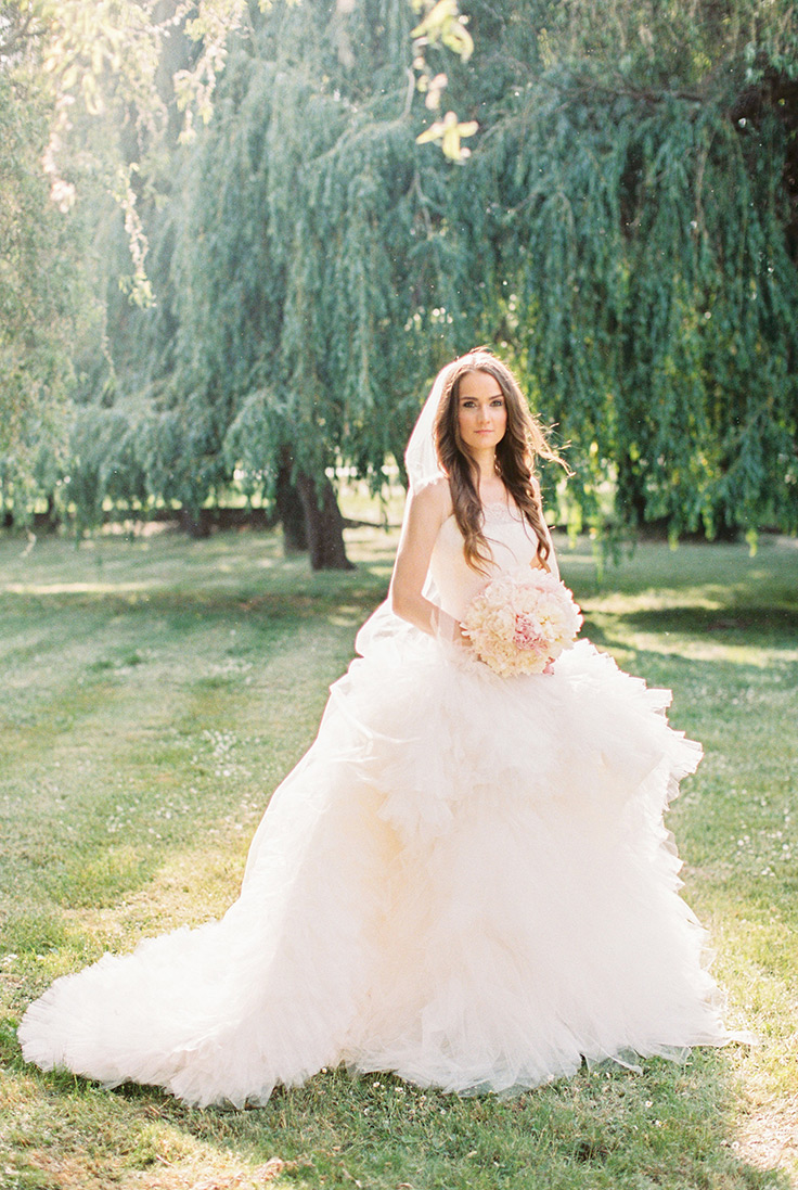 Peach and 2024 silver wedding dress