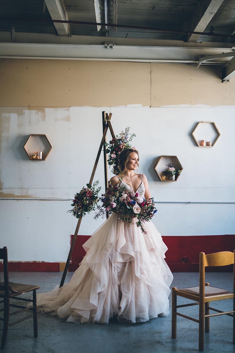 A Whimsical Winter Wedding with a Custom Floral Wedding Dress ⋆ Ruffled