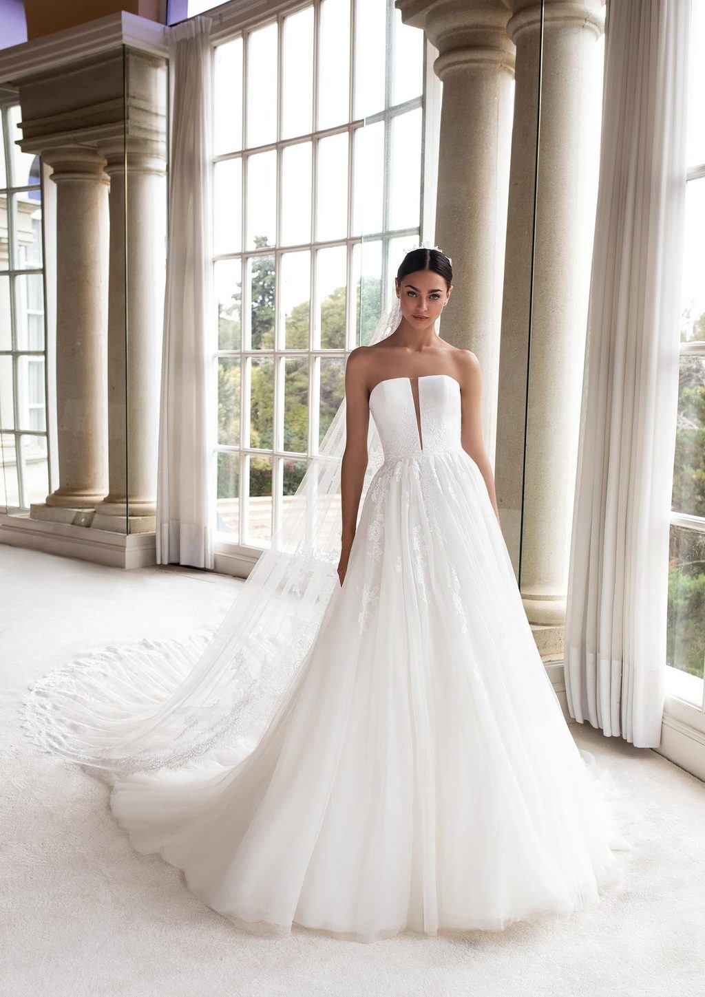 Pronovias strapless hotsell wedding dress