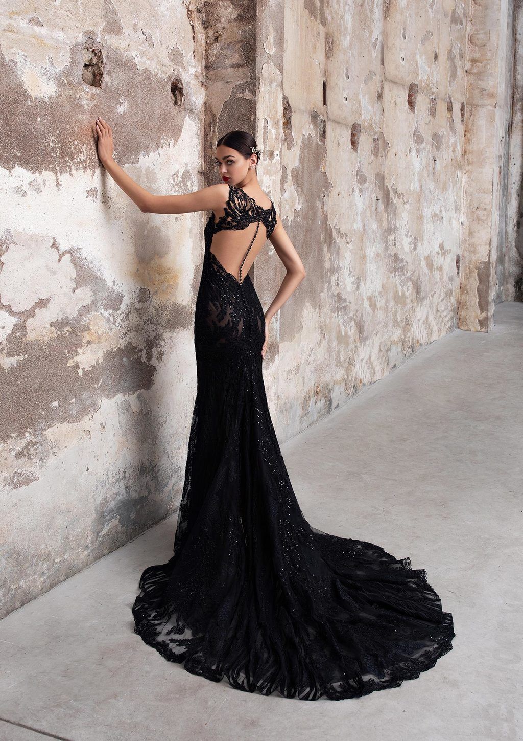 sexy black wedding dress