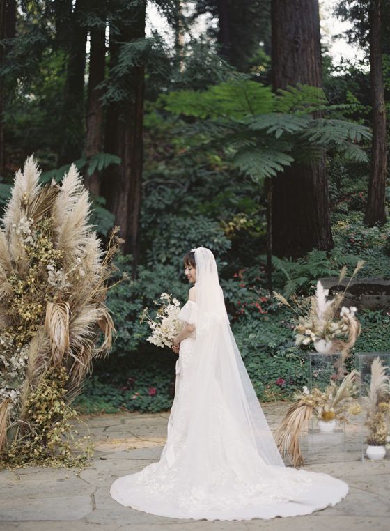 Magical Wedding in the Redwoods with Lunaria and Neutral Foliage