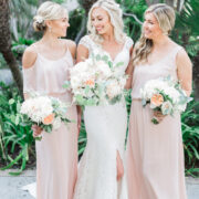 blush bridesmaid gowns