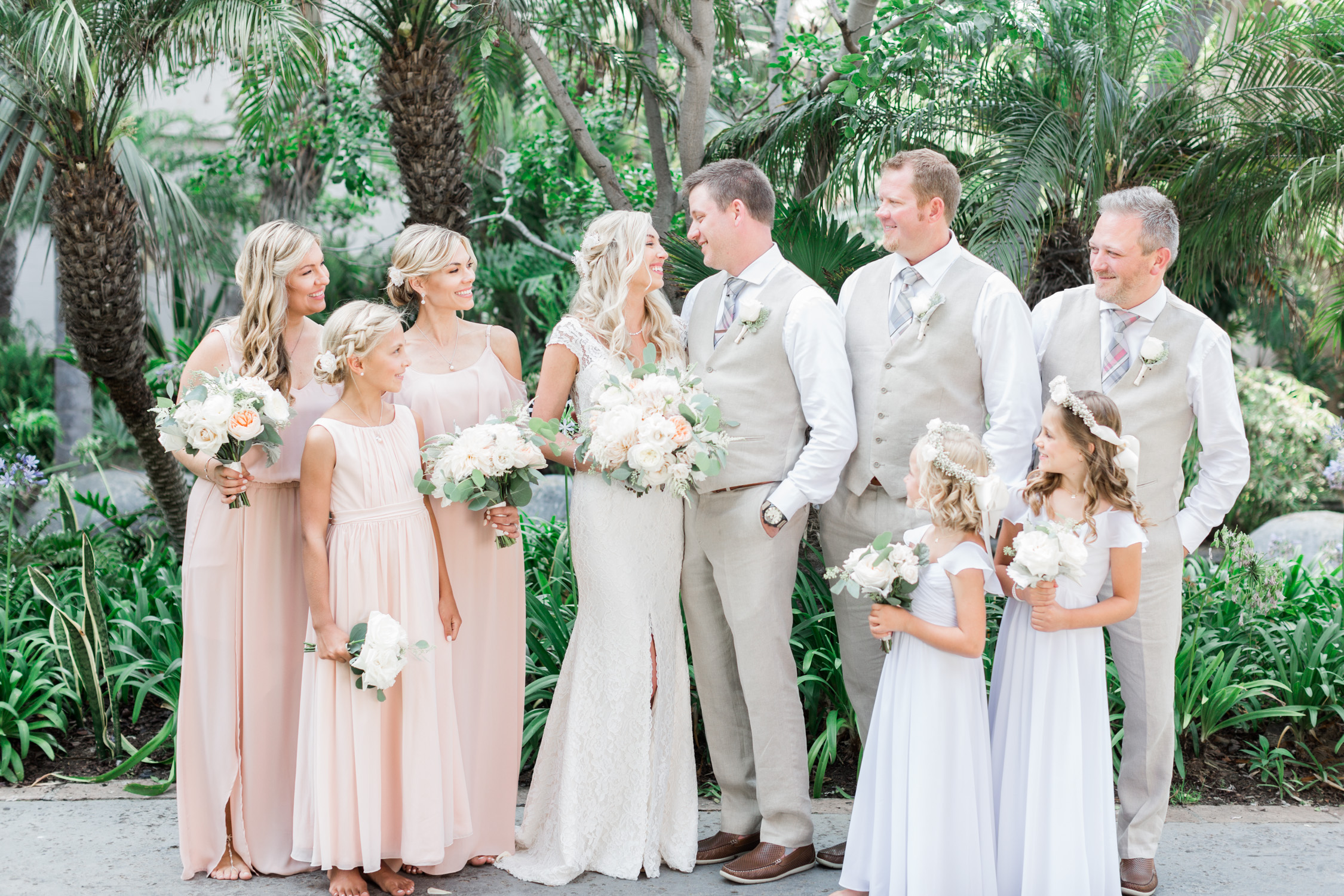 beach wedding pictures bridal party