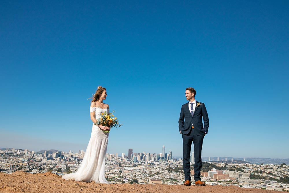 San Francisco overlook bridal portraits