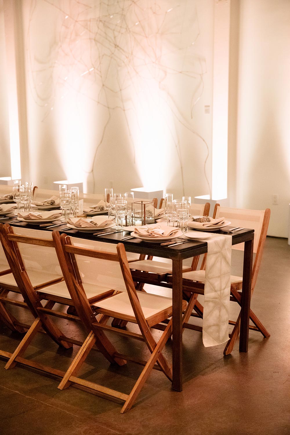 director chairs wedding reception tablescape