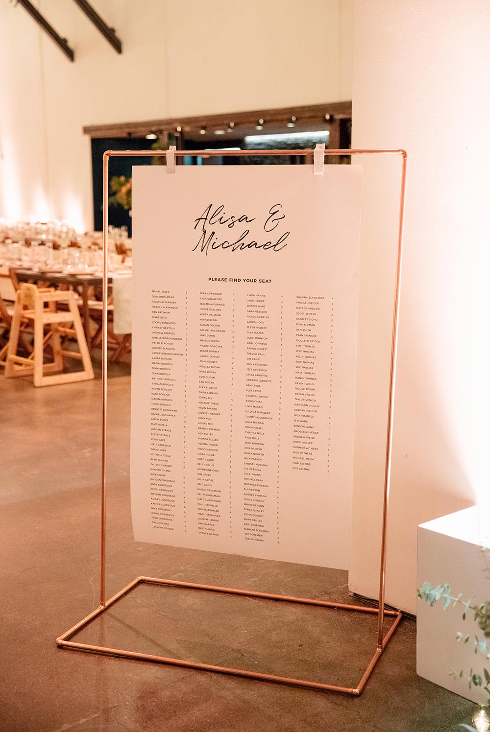 modern wedding seating chart