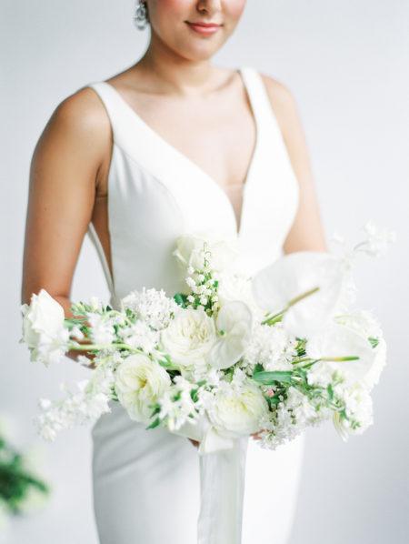 Sophisticated Indoor Wedding Inspiration in Crisp White + Navy and ...