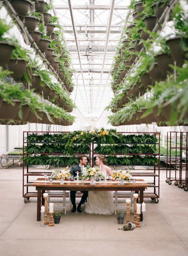 greenhouse wedding ideas - photo by Martina Wendland https://ruffledblog.com/springtime-greenhouse-wedding-inspiration