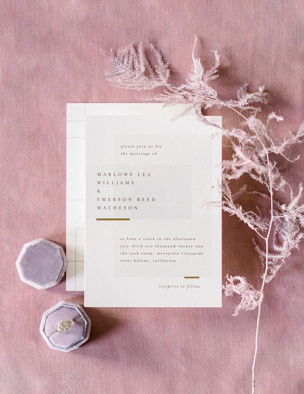 modern wedding invitation suite