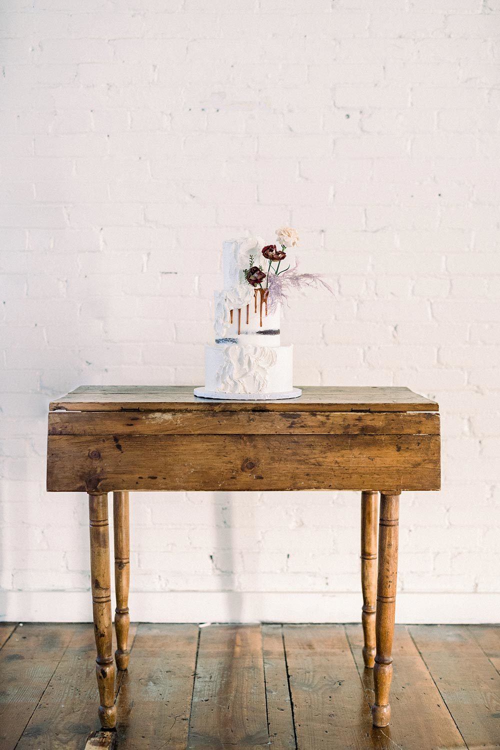 drippy chocolate wedding cake