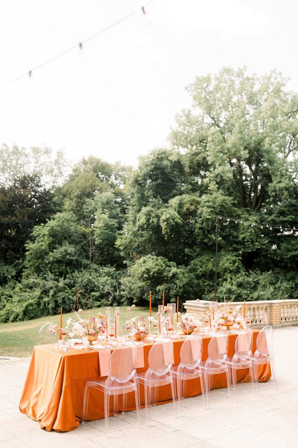 Orange wedding decor 