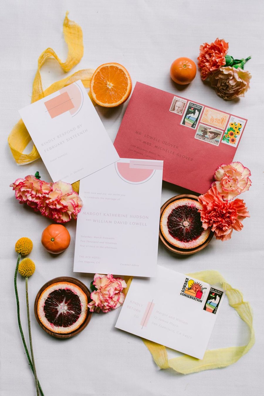 Styled Social LA: Painterly Citrus Wedding Inspiration with a Mid ...