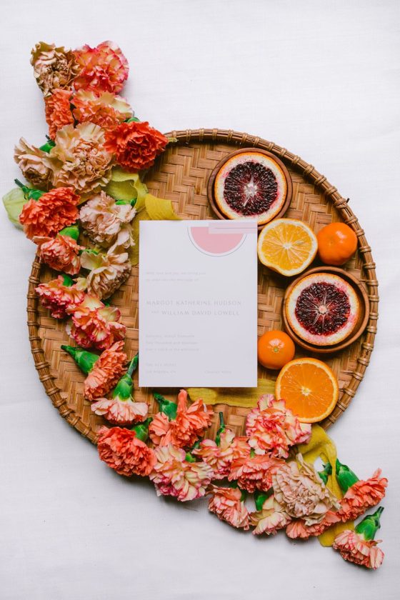 Styled Social LA: Painterly Citrus Wedding Inspiration with a Mid-Century Flair
