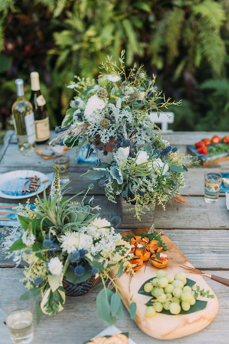 Succulent Garden Wedding Inspiration with Indigo https://ruffledblog.com/succulent-garden-wedding #gardenwedding #indigo #succulents