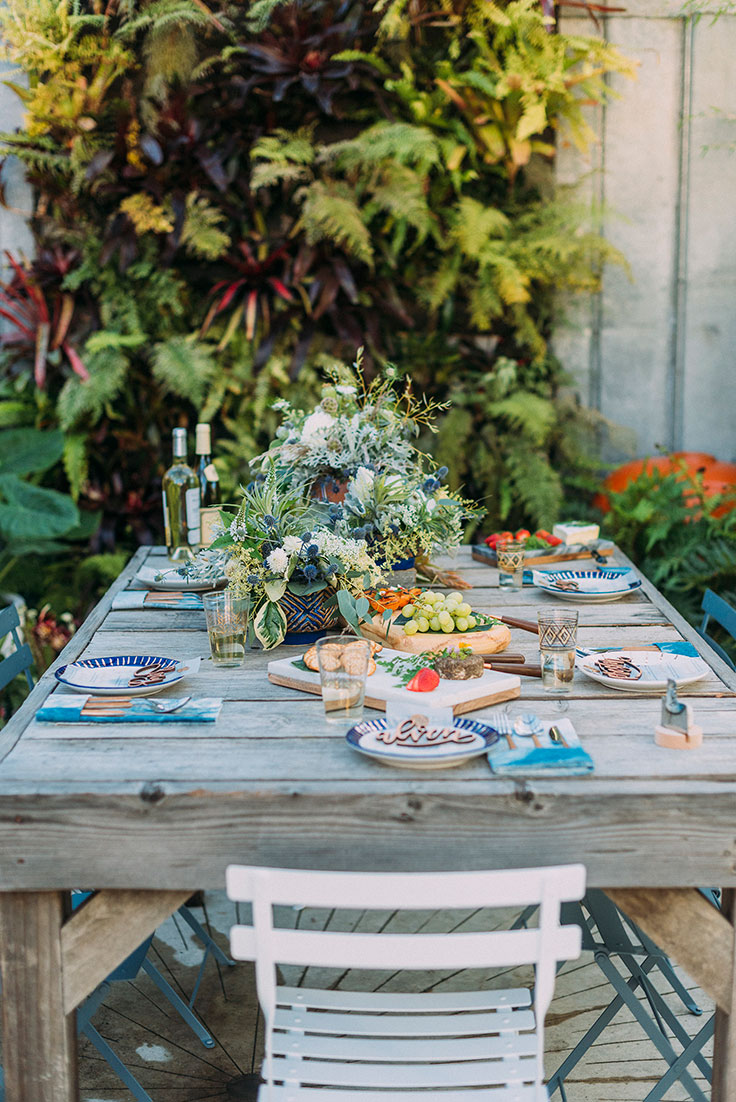 Succulent Garden Wedding Inspiration with Indigo https://ruffledblog.com/succulent-garden-wedding #gardenwedding #indigo #succulents