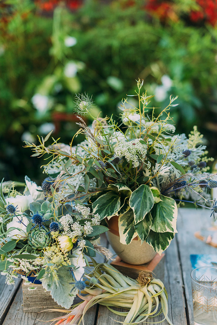 Succulent Garden Wedding Inspiration with Indigo https://ruffledblog.com/succulent-garden-wedding #gardenwedding #indigo #succulents