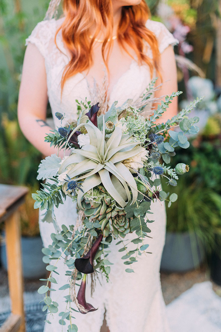 Succulent Garden Wedding Inspiration with Indigo https://ruffledblog.com/succulent-garden-wedding #gardenwedding #indigo #succulents
